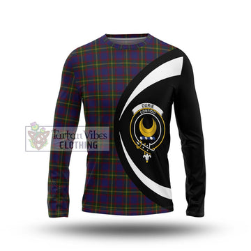 Durie Tartan Long Sleeve T-Shirt with Family Crest Circle Style Unisex - Tartan Vibes Clothing