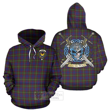 Durie Tartan Hoodie with Family Crest Celtic Skull Style Zip Hoodie - Tartan Vibes Clothing