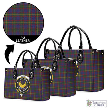 Durie Tartan Luxury Leather Handbags with Family Crest L - Tartan Vibes Clothing