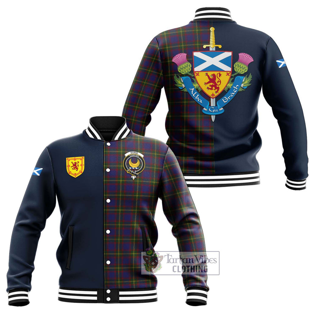 Durie Tartan Baseball Jacket Alba with Scottish Lion Royal Arm Half Style Unisex - Tartan Vibes Clothing