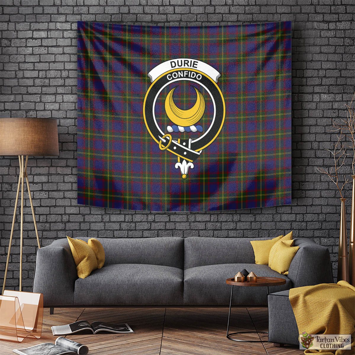 Durie Tartan Tapestry Wall Hanging and Home Decor for Room with Family Crest Tapestry - Tartan Vibes Clothing