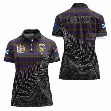 Durie Crest Tartan Women's Polo Shirt with New Zealand Silver Fern Half Style Women - Tartan Vibes Clothing