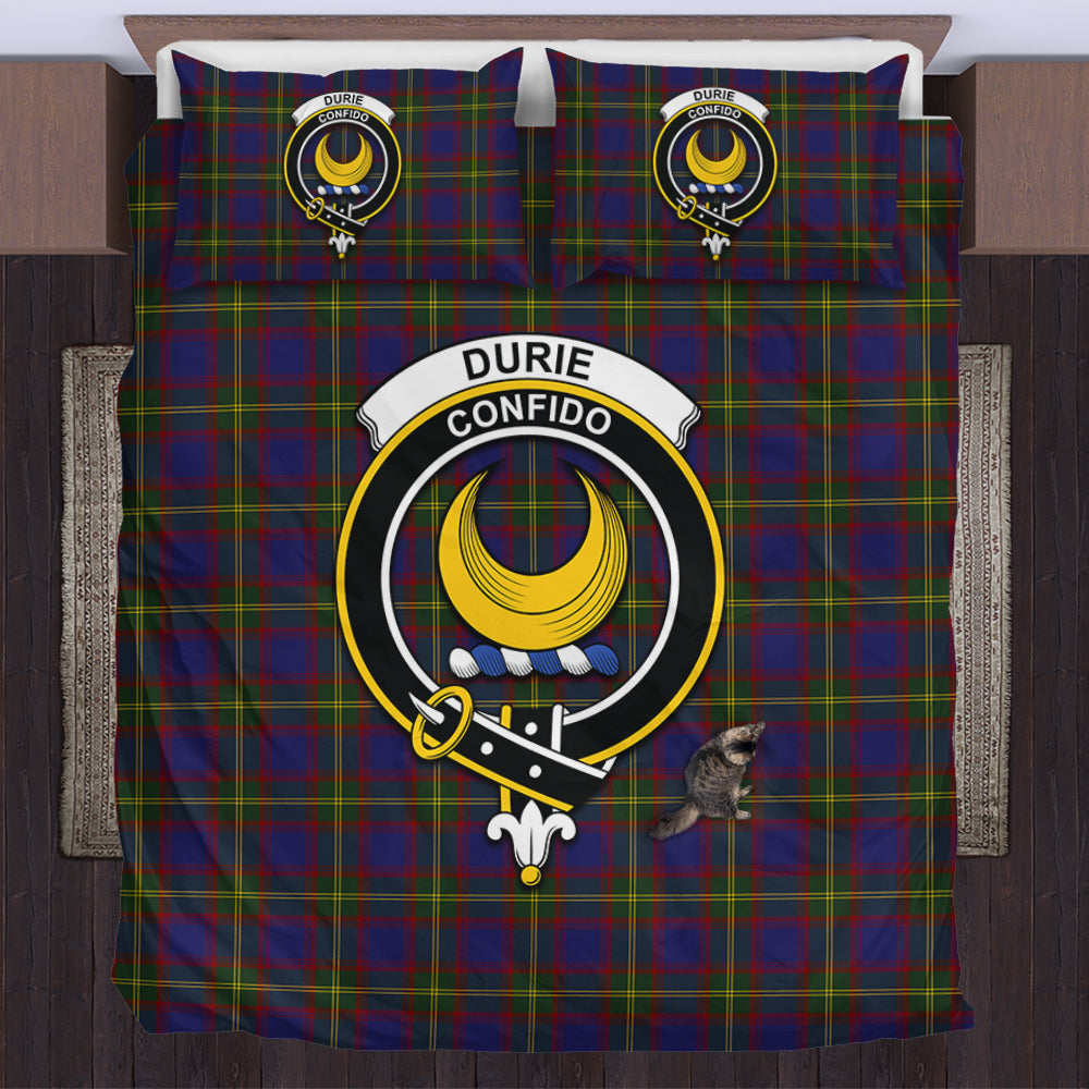 Durie Tartan Bedding Set with Family Crest US Bedding Set - Tartan Vibes Clothing