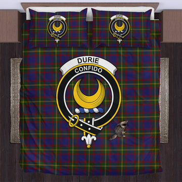 Durie Tartan Bedding Set with Family Crest US Bedding Set - Tartan Vibes Clothing