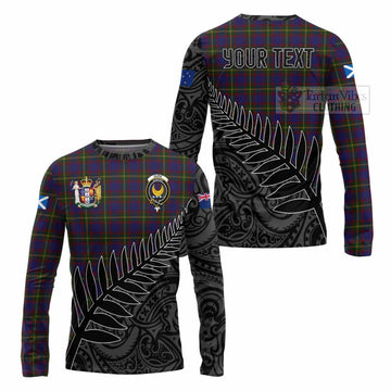 Durie Crest Tartan Long Sleeve T-Shirt with New Zealand Silver Fern Half Style Unisex - Tartan Vibes Clothing