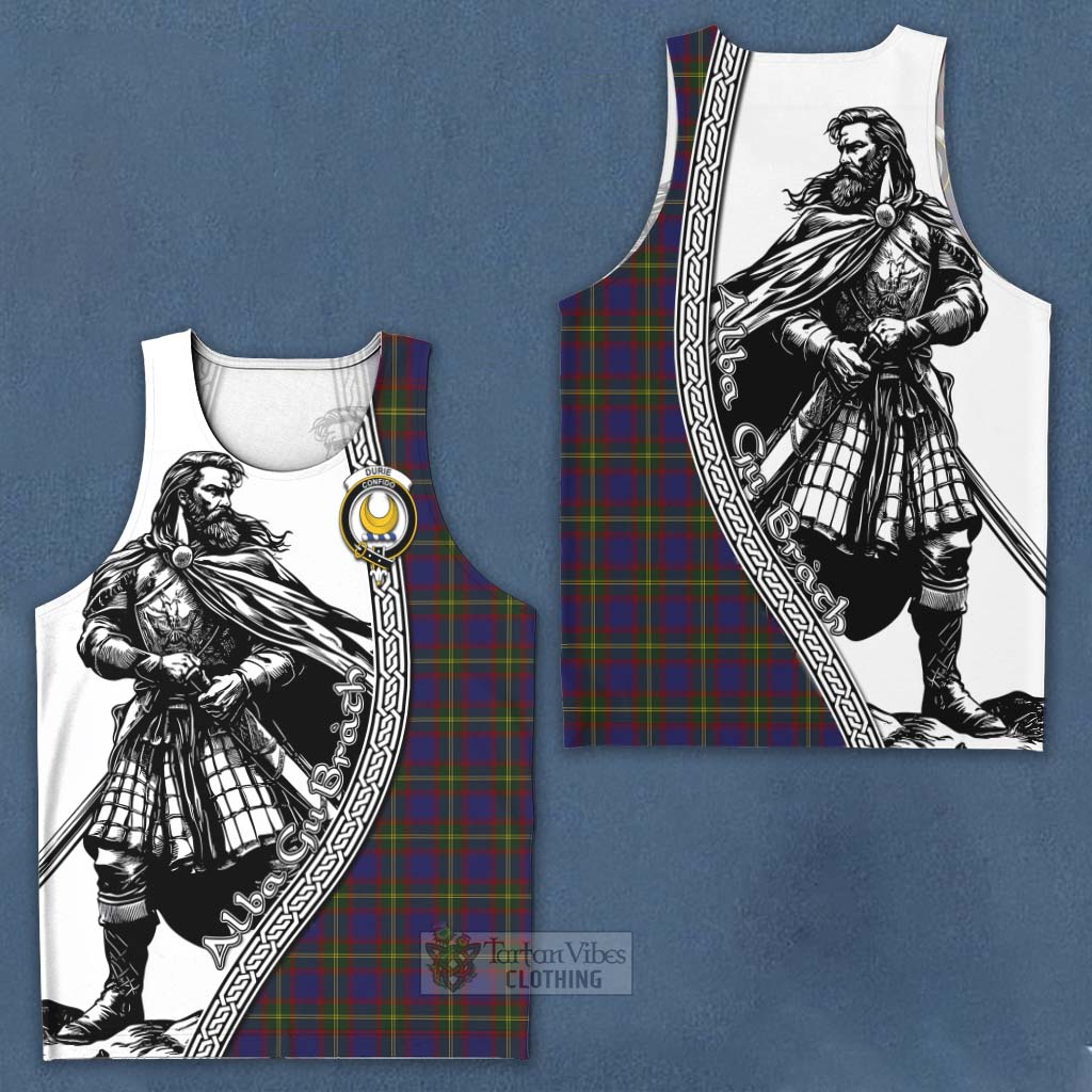 Durie Tartan Clan Crest Men's Tank Top with Highlander Warrior Celtic Style Men - Tartan Vibes Clothing