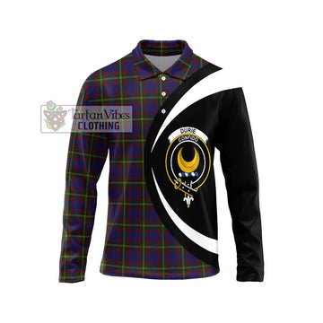Durie Tartan Long Sleeve Polo Shirt with Family Crest Circle Style Unisex - Tartan Vibes Clothing