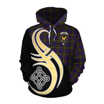 Durie Tartan Cotton Hoodie with Family Crest and Celtic Symbol Style Pullover Hoodie XS - Tartan Vibes Clothing