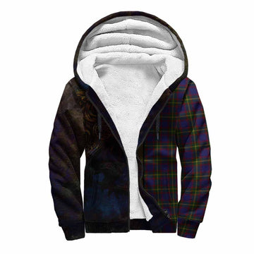 Tartan Vibes Clothing Durie Tartan Family Crest Sherpa Hoodie Alba Gu Brath Be Brave Lion Ancient Style