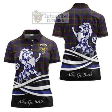 Durie Tartan Women's Polo Shirt with Alba Gu Brath Regal Lion Emblem