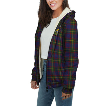 Durie Tartan Sherpa Hoodie with Family Crest Unisex - Tartan Vibes Clothing
