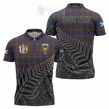 Durie Crest Tartan Zipper Polo Shirt with New Zealand Silver Fern Half Style Unisex - Tartan Vibes Clothing