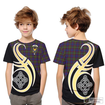 Durie Tartan Kid T-Shirt with Family Crest and Celtic Symbol Style Youth XL Size14 - Tartan Vibes Clothing