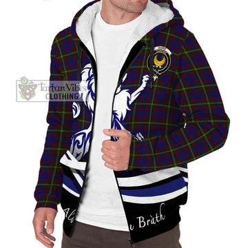 Durie Tartan Sherpa Hoodie with Alba Gu Brath Regal Lion Emblem Unisex S - Tartan Vibes Clothing