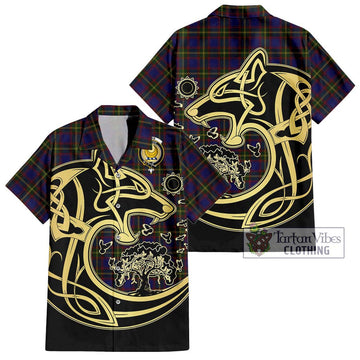 Durie Tartan Hawaiian Shirt with Family Crest Celtic Wolf Style Kid - Tartan Vibes Clothing