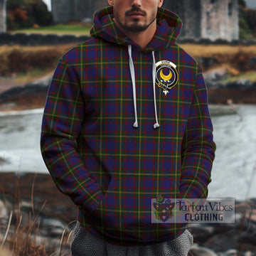 Durie Tartan Cotton Hoodie with Family Crest Zip Hoodie - Tartan Vibes Clothing