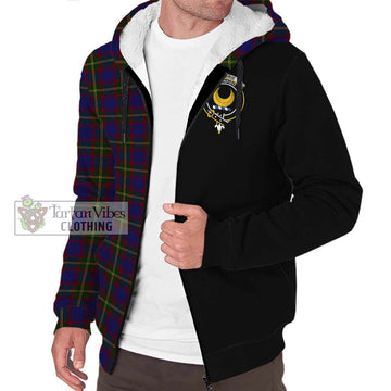 Durie Tartan Sherpa Hoodie with Family Crest and Half Of Me Style Unisex S - Tartan Vibes Clothing