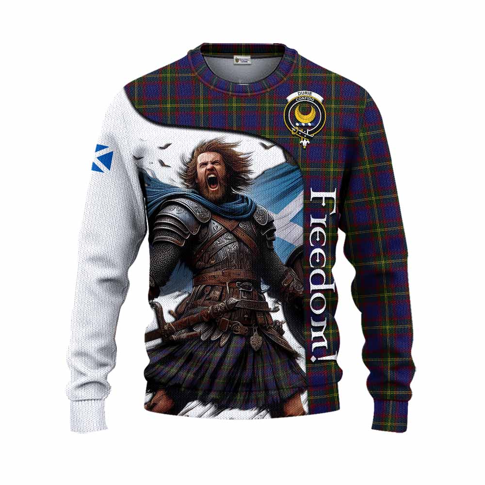 Durie Crest Tartan Knitted Sweater Inspired by the Freedom of Scottish Warrior Unisex - Tartan Vibes Clothing