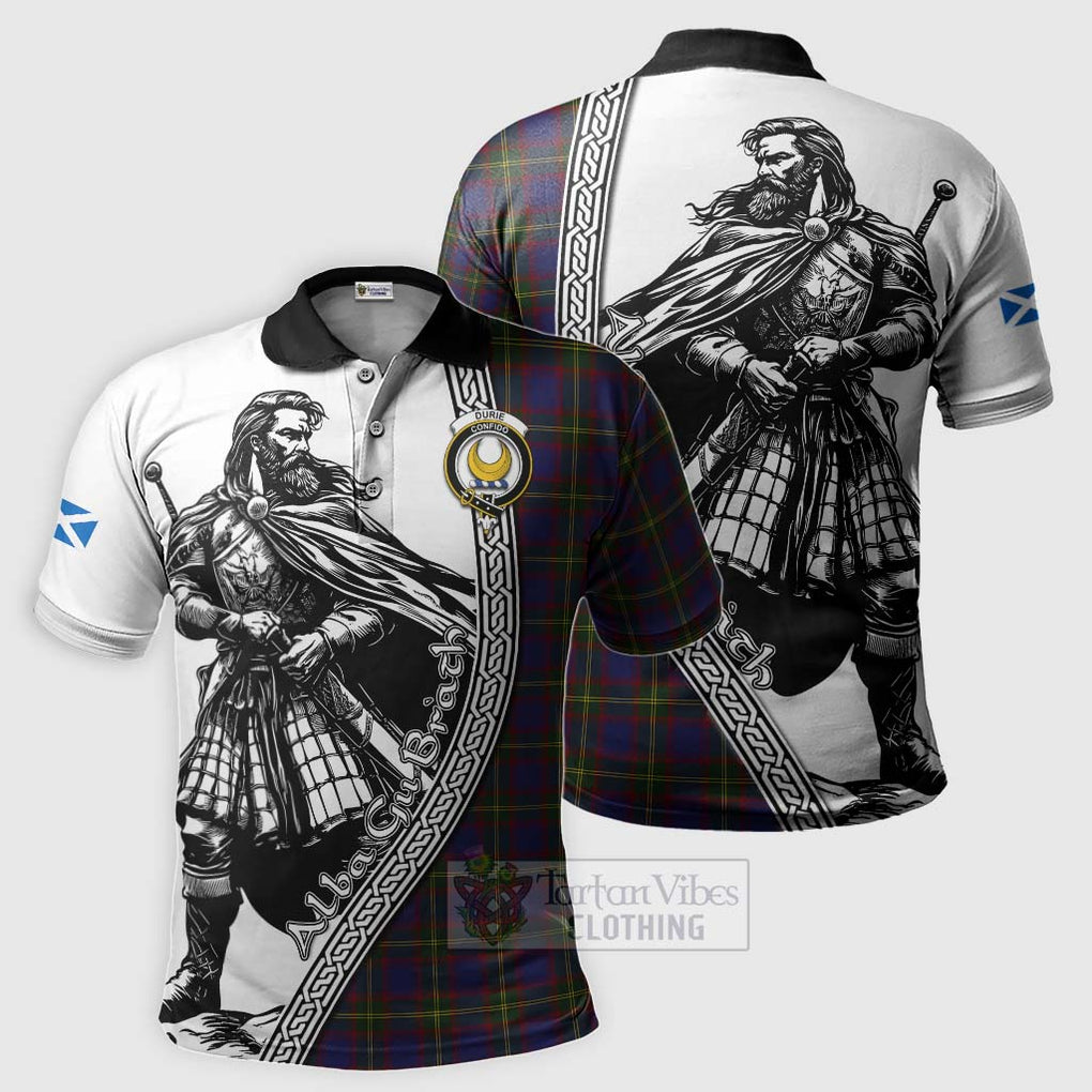 Durie Tartan Clan Crest Polo Shirt with Highlander Warrior Celtic Style Kid - Tartan Vibes Clothing