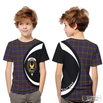 Durie Tartan Kid T-Shirt with Family Crest Circle Style Youth XL Size14 - Tartan Vibes Clothing