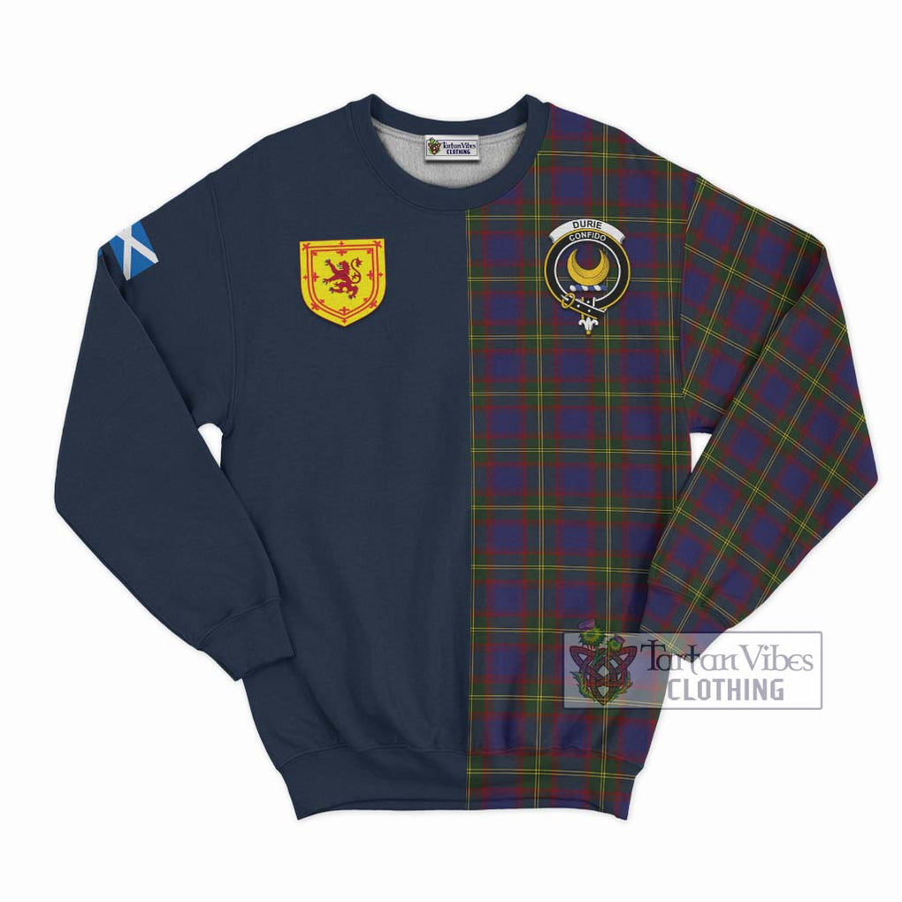 Durie Tartan Sweatshirt Alba with Scottish Lion Royal Arm Half Style Unisex - Tartan Vibes Clothing