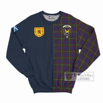 Durie Tartan Sweatshirt Alba with Scottish Lion Royal Arm Half Style Unisex - Tartan Vibes Clothing