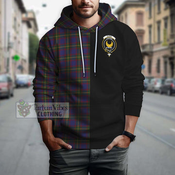 Durie Tartan Hoodie with Family Crest and Half Of Me Style Zip Hoodie - Tartan Vibes Clothing