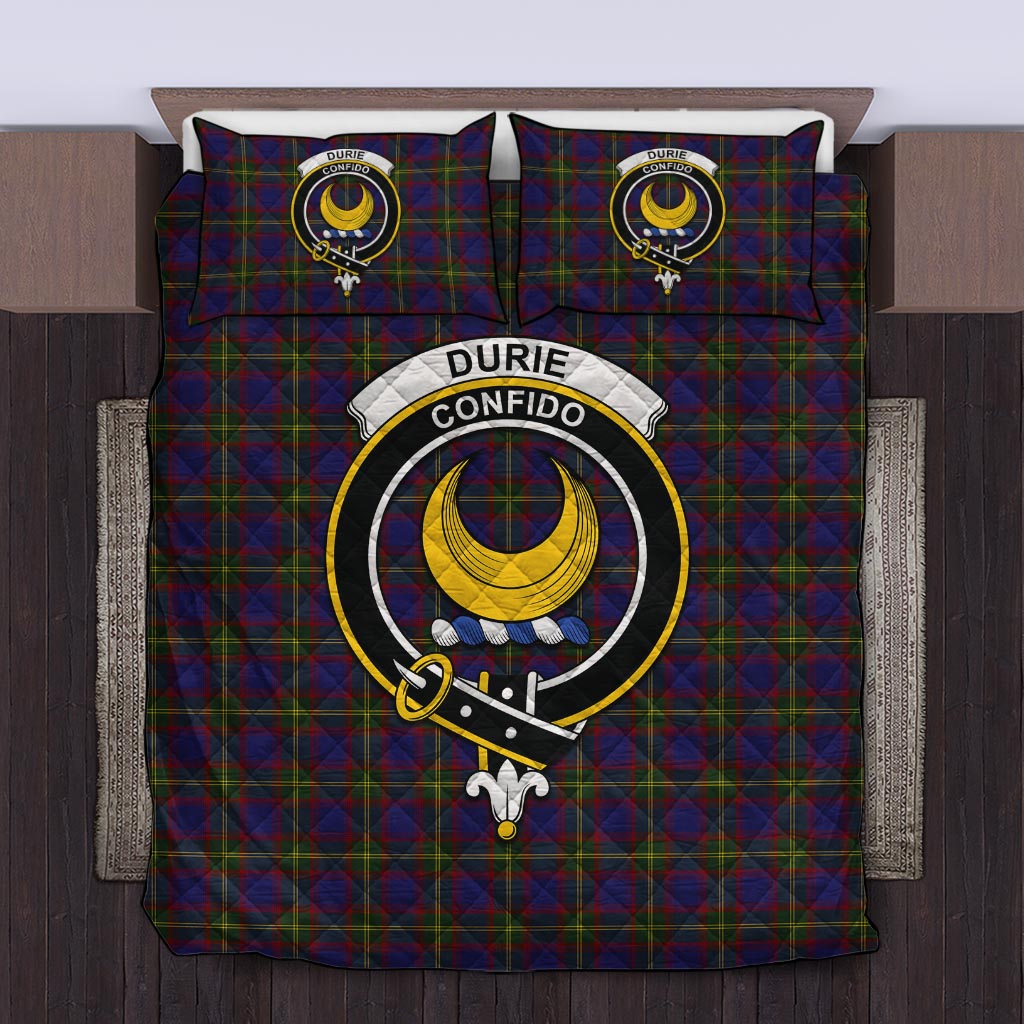 Durie Tartan Quilt Bed Set with Family Crest King - Tartan Vibes Clothing
