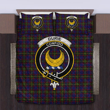 Durie Tartan Quilt Bed Set with Family Crest King - Tartan Vibes Clothing