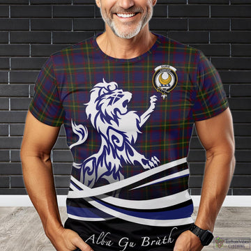 Durie Tartan T-Shirt with Alba Gu Brath Regal Lion Emblem Kid's Shirt - Tartan Vibes Clothing