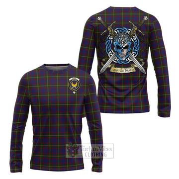 Durie Tartan Long Sleeve T-Shirt with Family Crest Celtic Skull Style Unisex - Tartan Vibes Clothing