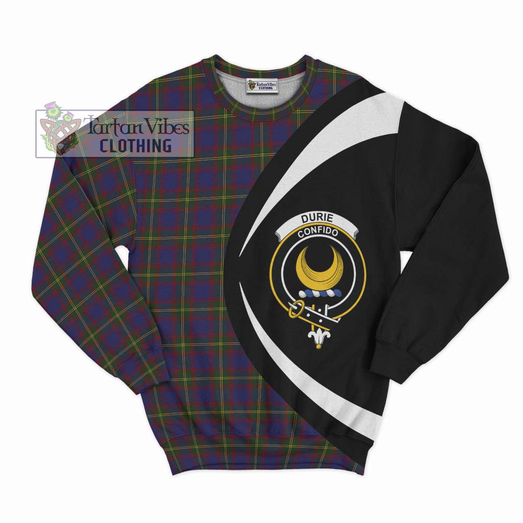 Durie Tartan Sweatshirt with Family Crest Circle Style Unisex - Tartan Vibes Clothing