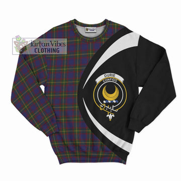 Durie Tartan Sweatshirt with Family Crest Circle Style Unisex - Tartan Vibes Clothing