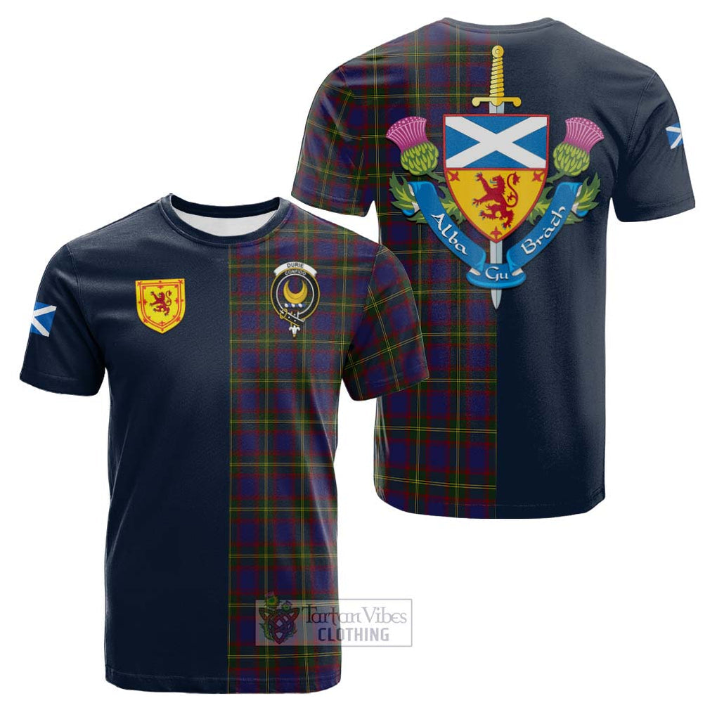 Durie Tartan Cotton T-shirt Alba with Scottish Lion Royal Arm Half Style Kid's Shirt - Tartan Vibes Clothing