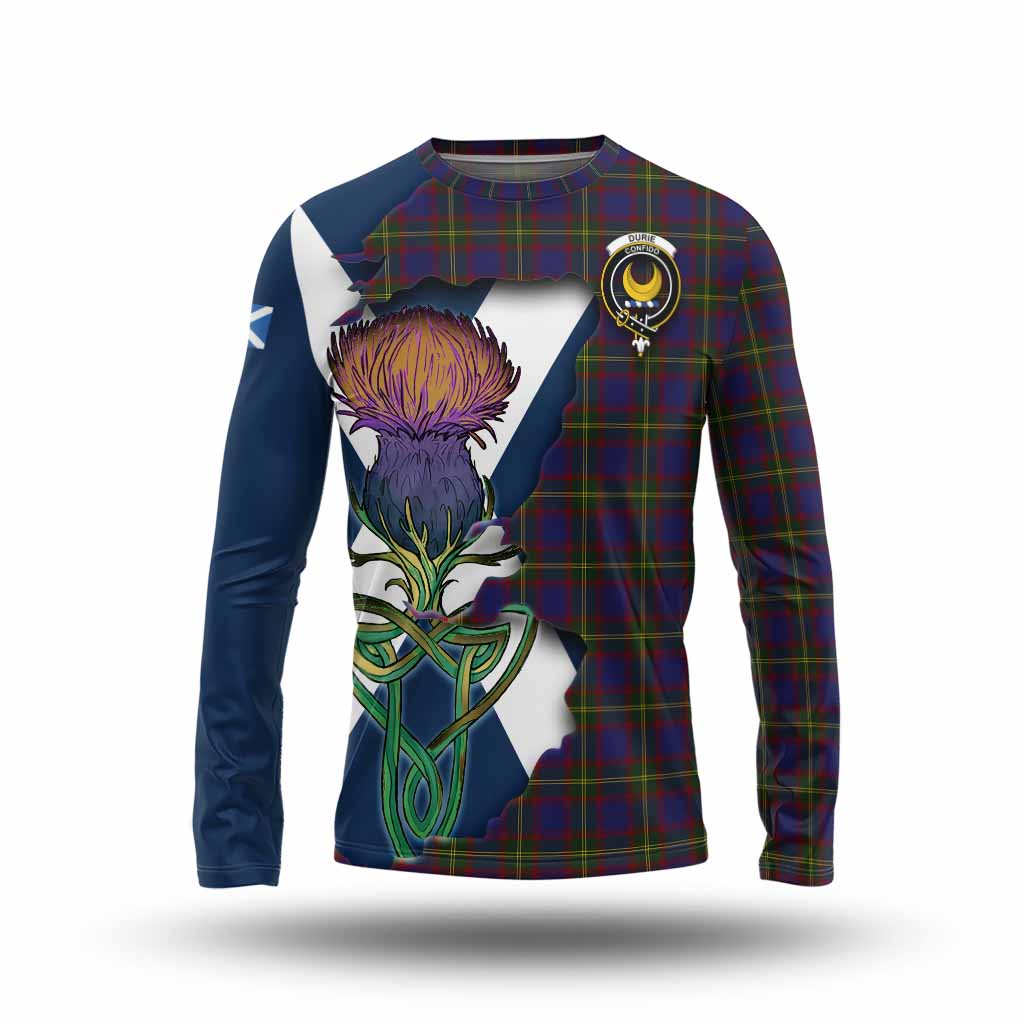 Durie Tartan Family Crest Long Sleeve T-Shirt Scottish Thistle Celtic Inspired Unisex - Tartan Vibes Clothing