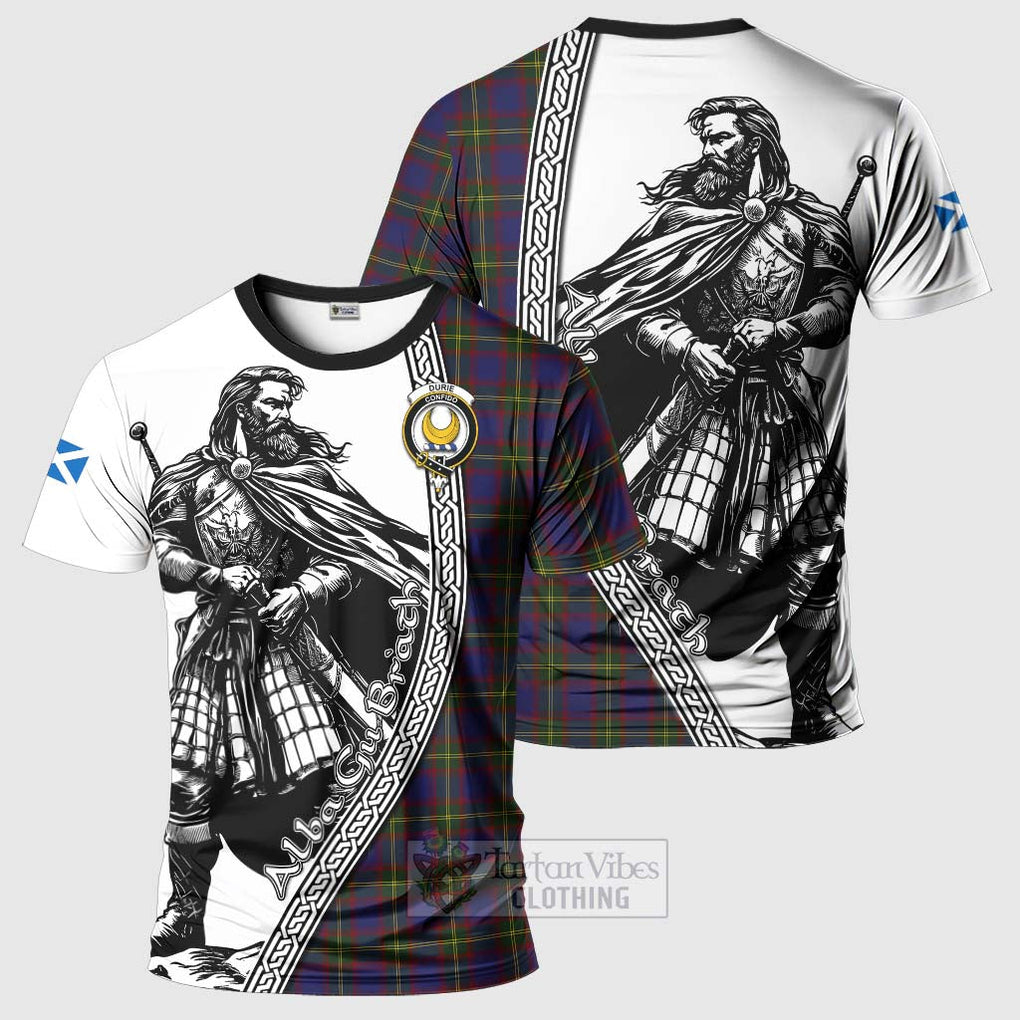 Durie Tartan Clan Crest T-Shirt with Highlander Warrior Celtic Style Kid's Shirt - Tartan Vibes Clothing