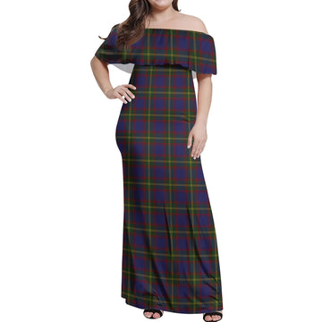 Durie Tartan Off Shoulder Long Dress Women's Dress - Tartan Vibes Clothing