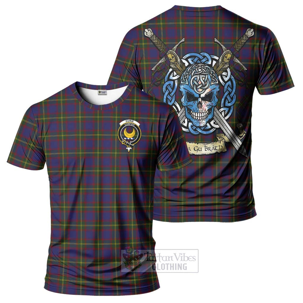 Durie Tartan T-Shirt with Family Crest Celtic Skull Style Kid's Shirt - Tartan Vibes Clothing