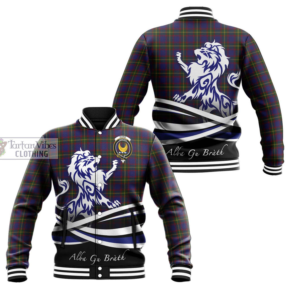 Durie Tartan Baseball Jacket with Alba Gu Brath Regal Lion Emblem Unisex - Tartan Vibes Clothing
