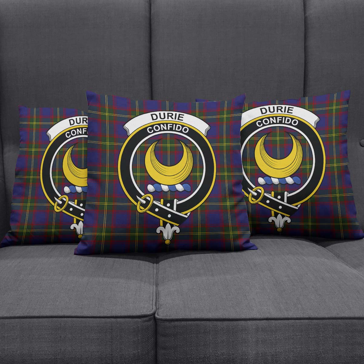 Durie Tartan Pillow Cover with Family Crest Rectangle Pillow Cover 51*91cm - Tartan Vibes Clothing