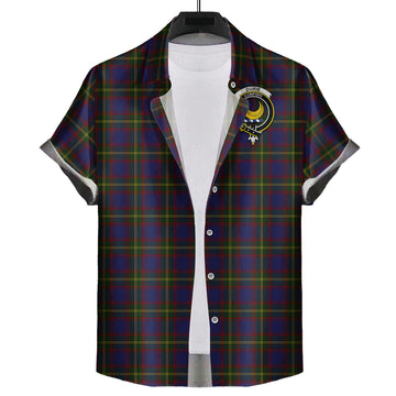 Durie Tartan Short Sleeve Button Down Shirt with Family Crest