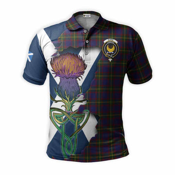Tartan Vibes Clothing Durie Tartan Family Crest Polo Shirt Scottish Thistle Celtic Inspired