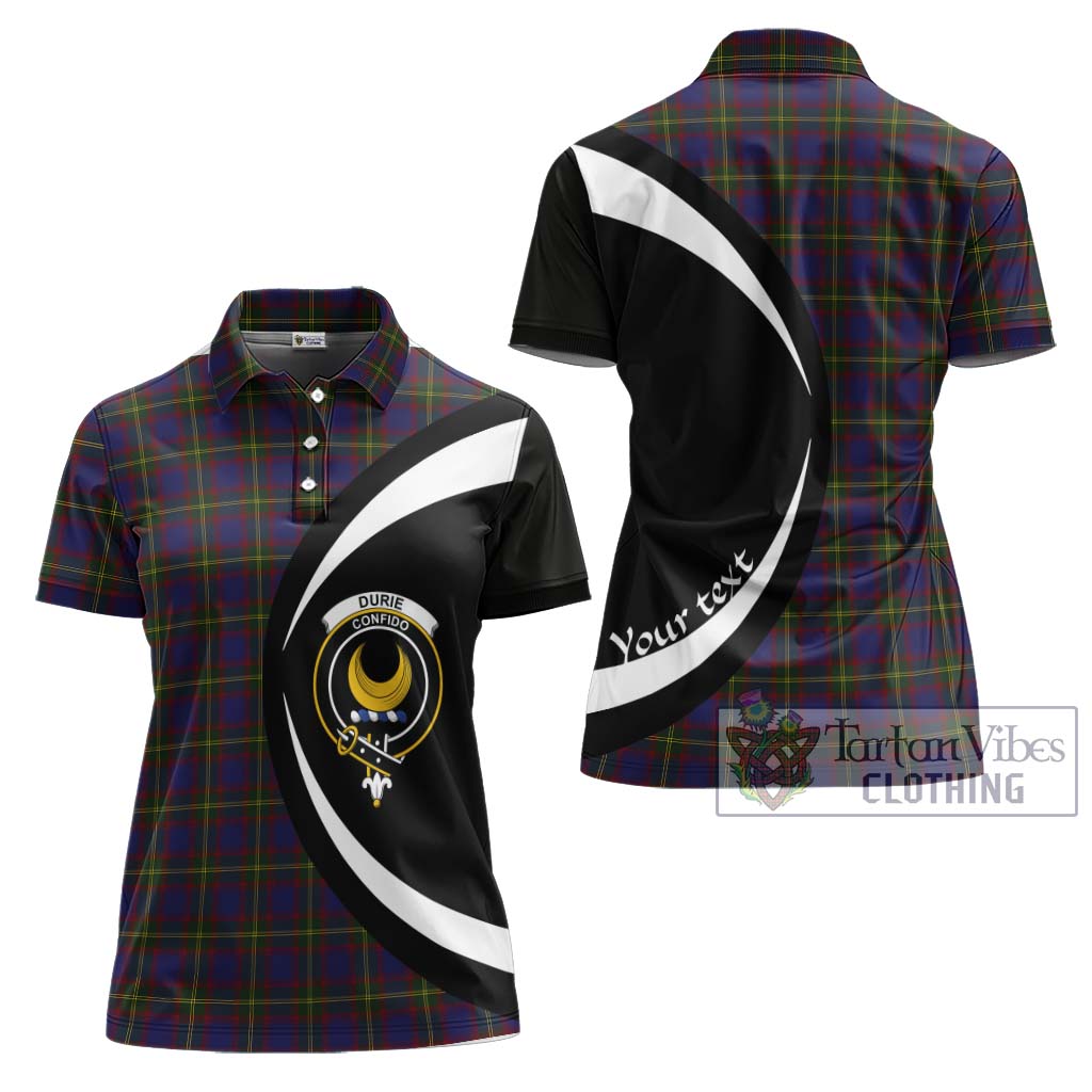 Durie Tartan Women's Polo Shirt with Family Crest Circle Style Women - Tartan Vibes Clothing