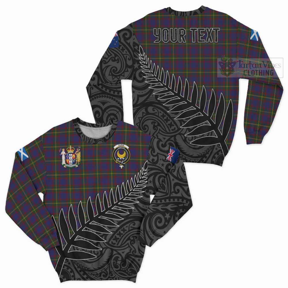 Durie Crest Tartan Sweatshirt with New Zealand Silver Fern Half Style Unisex - Tartan Vibes Clothing