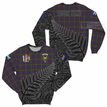 Durie Crest Tartan Sweatshirt with New Zealand Silver Fern Half Style Unisex - Tartan Vibes Clothing
