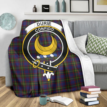 Durie Tartan Blanket with Family Crest X-Large 59 x 79 inches 150 x 200 cm - Tartan Vibes Clothing