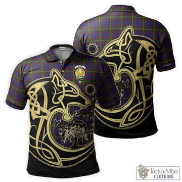Durie Tartan Polo Shirt with Family Crest Celtic Wolf Style Kid - Tartan Vibes Clothing