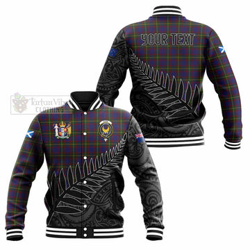 Durie Crest Tartan Baseball Jacket with New Zealand Silver Fern Half Style Unisex - Tartan Vibes Clothing