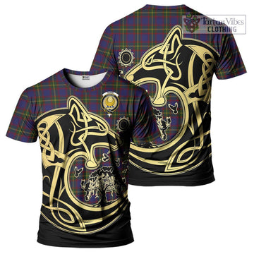 Durie Tartan T-Shirt with Family Crest Celtic Wolf Style Kid's Shirt - Tartan Vibes Clothing