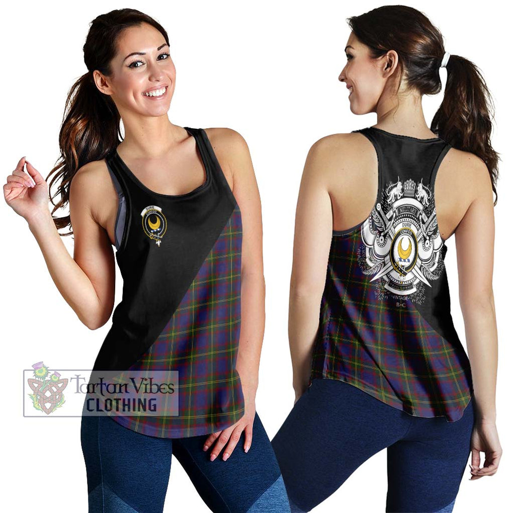 Durie Tartan Women's Racerback Tanks with Family Crest and Military Logo Style 4XL - Tartanvibesclothing Shop